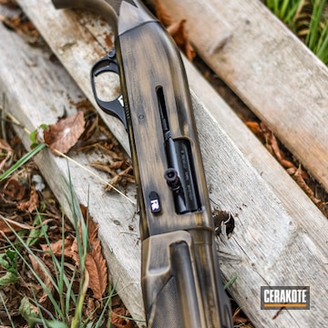 12 Gauge Benelli Coated Using Armor Black And Mud Brown
