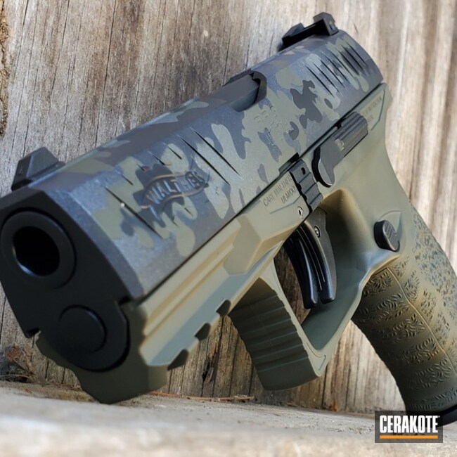 Walther Ppq Coated Using Tactical Grey, O.d. Green And Blackout