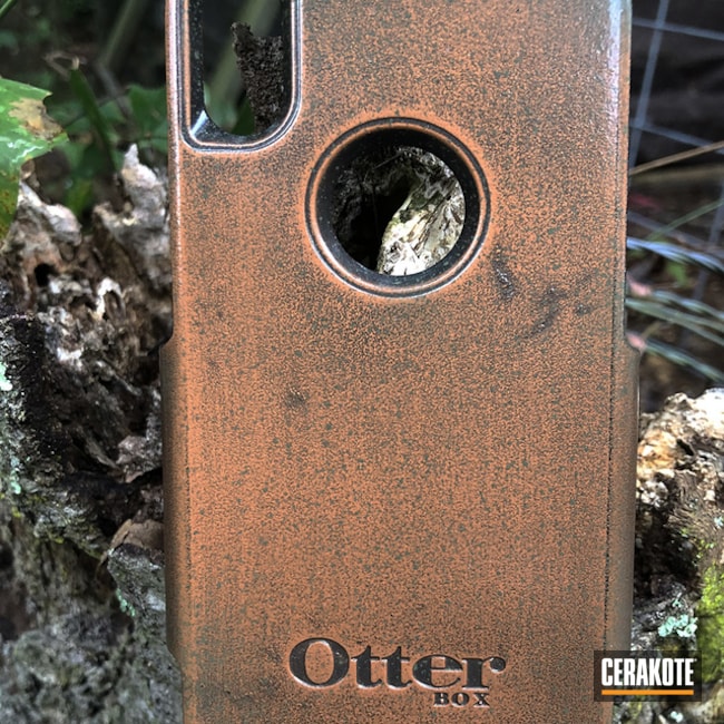 Aged Copper Patina Phone Case Coated Using Matte Ceramic Clear, Graphite Black And Copper