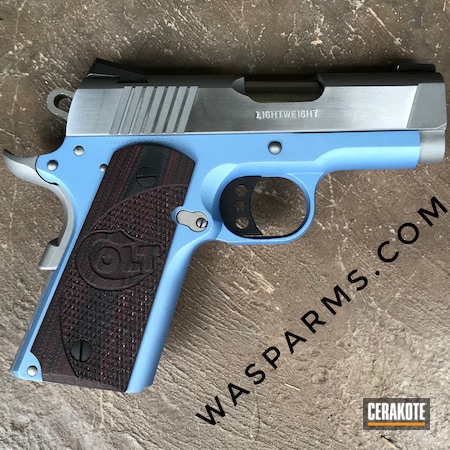 Powder Coating: Defender,1911,S.H.O.T,Pistol,POLAR BLUE H-326,.45,Colt,Restoration