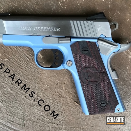 Powder Coating: Defender,1911,S.H.O.T,Pistol,POLAR BLUE H-326,.45,Colt,Restoration