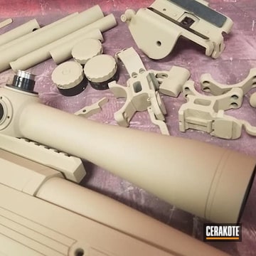 Bolt Action Rifle Cerakoted Using Desert Sand