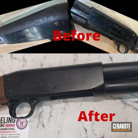 Powder Coating: Ithaca,20 Gauge,Midnight Blue H-238,Restoration,Grandpas Gun