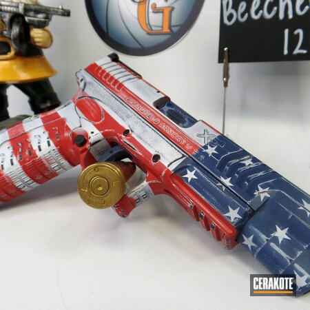 Powder Coating: KEL-TEC® NAVY BLUE H-127,Battleworn Flag,S.H.O.T,Red, White and Blue,Stormtrooper White H-297,Springfield Armory,American Flag,FIREHOUSE RED H-216,Battleworn,Custom,Distressed American Flag,45 ACP