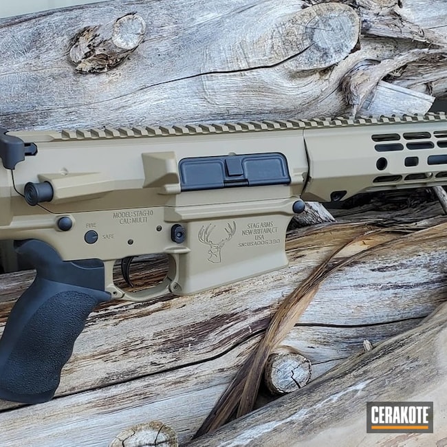 Stag Arms Ar Cerakoted Using Coyote Tan And Graphite Black
