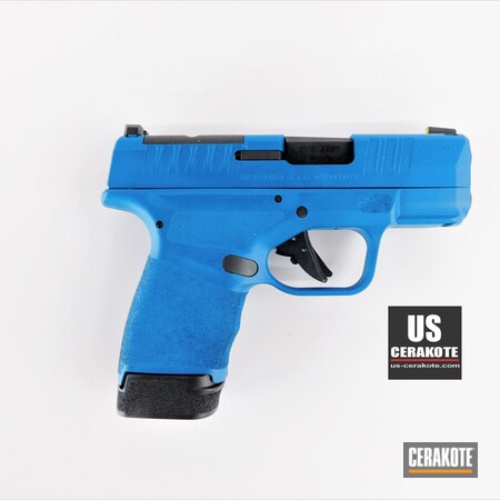 Powder Coating: 9mm,Firearm,S.H.O.T,Pistol,Springfield Armory,Handgun,Hellcat,Sky Blue H-169