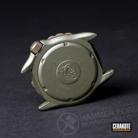 Powder Coating: Mil Spec O.D. Green H-240,Seiko,Watches,Accessories,Custom Watch,Burnt Bronze H-148