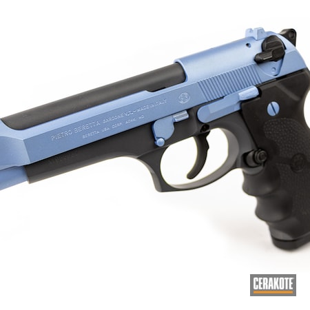 Powder Coating: S.H.O.T,Pistol,Beretta,POLAR BLUE H-326,92FS,9x19,Sniper Grey H-234