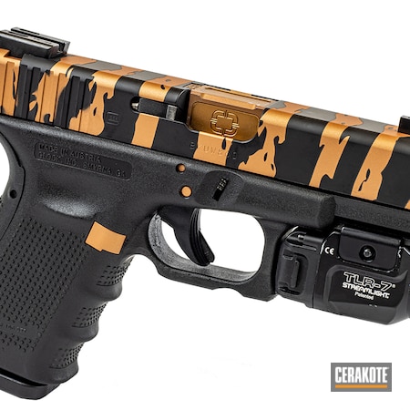 Powder Coating: Graphite Black H-146,Glock,Tiger Stripes,COPPER H-347,S.H.O.T,Pistol,Glock 19,9x19
