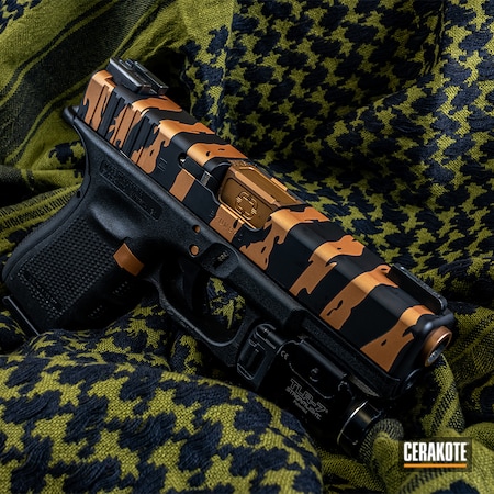 Powder Coating: Graphite Black H-146,Glock,Tiger Stripes,COPPER H-347,S.H.O.T,Pistol,Glock 19,9x19