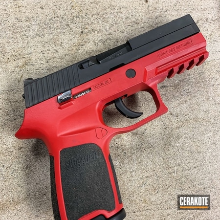 Powder Coating: 9mm,S.H.O.T,Sig Sauer,RUBY RED H-306,FIREHOUSE RED H-216