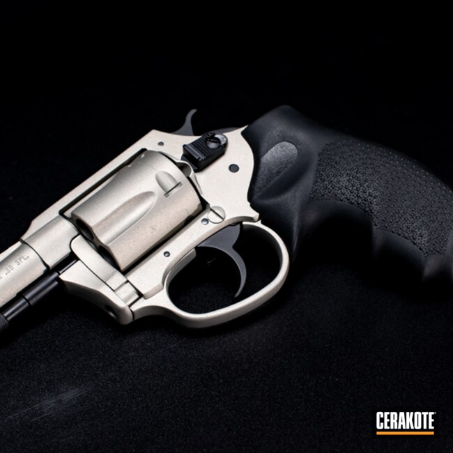 Charter Arms Revolver Cerakoted Using Shimmer Aluminum And Graphite Black