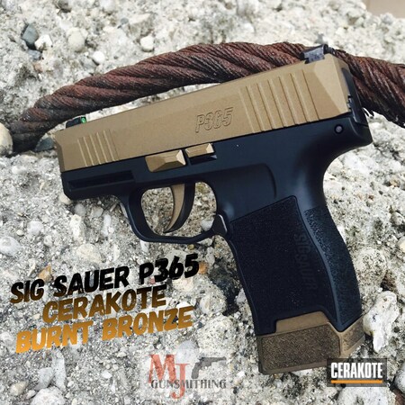 Powder Coating: 9mm,S.H.O.T,Sig Sauer,Pistol,Sig P365,Burnt Bronze H-148