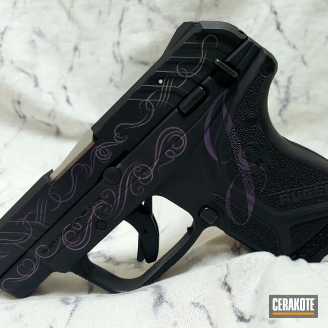 Ruger Cerakoted Using Graphite Black And Bright Purple