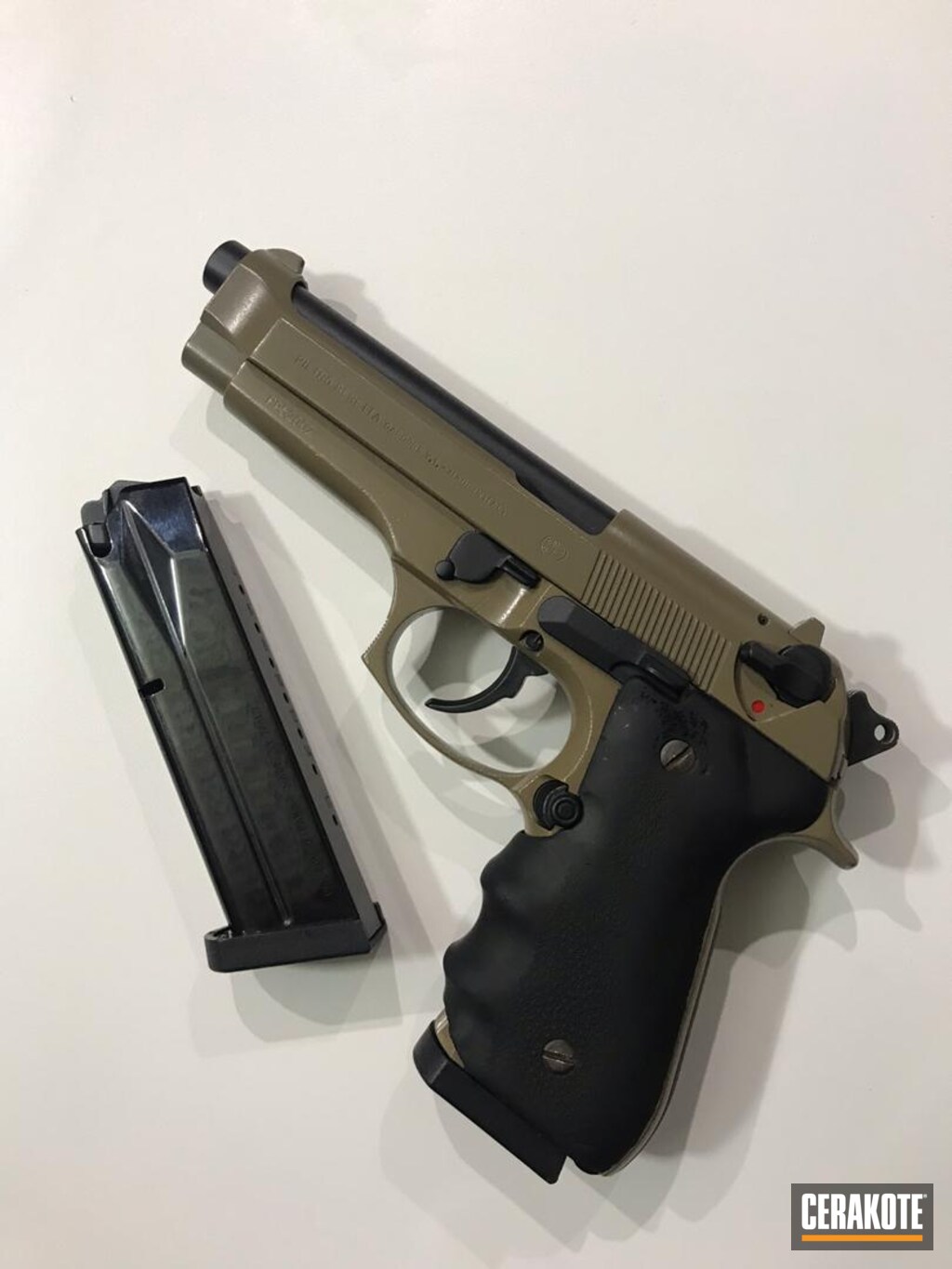 Beretta 93r fire 9mm select pistol triggerguard rapid allows supplemental weak sufficient extended hook note support space through hand which Complete restored 9mm Beretta Cerakoted using Armor Black and Coyote