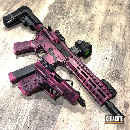 Powder Coating: Glock Gen 5,S.H.O.T,Armor Black H-190,Glock 19,AR-15,Prison Pink H-141
