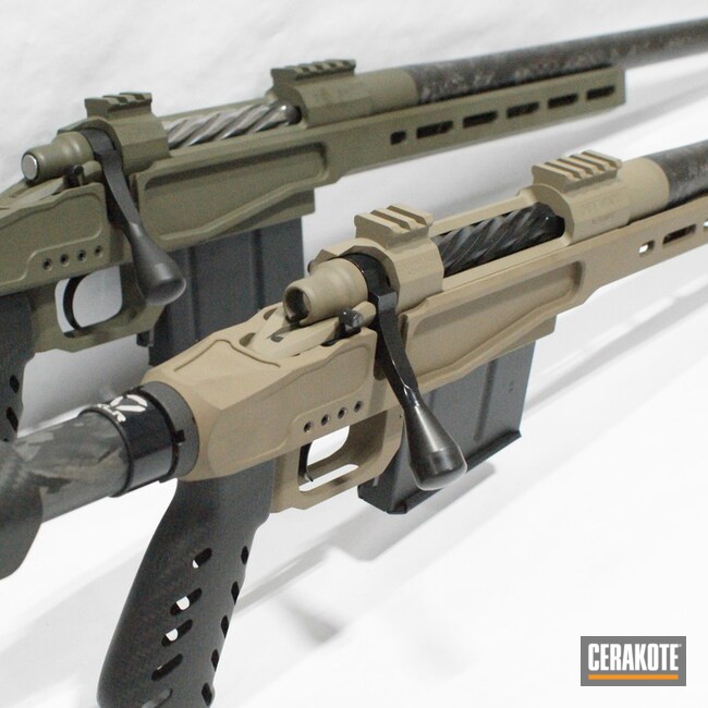 Custom Bolt Action Rifles Cerakoted Using O.d. Green And Magpul® Fde