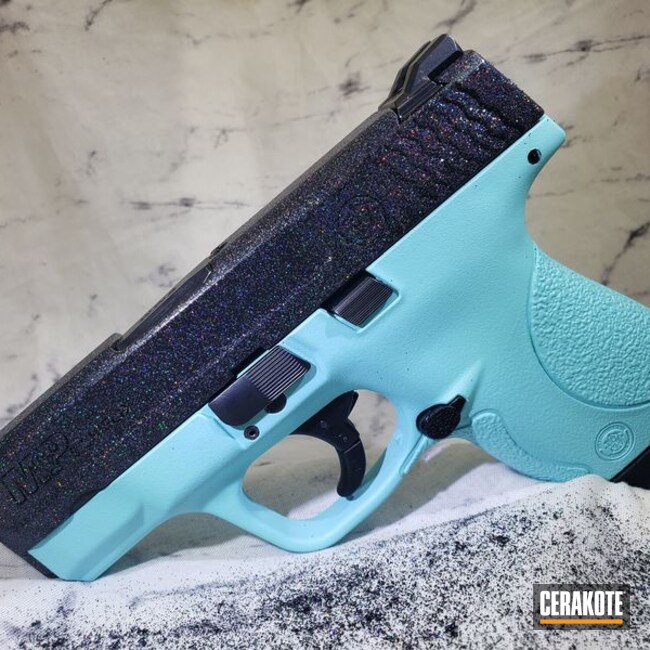 Smith & Wesson M&p 9 Cerakoted Using Gloss Black And Robin's Egg Blue