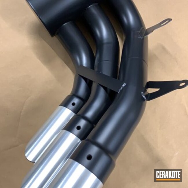 Exhaust tips Cerakoted using Cerakote Glacier Black | Cerakote