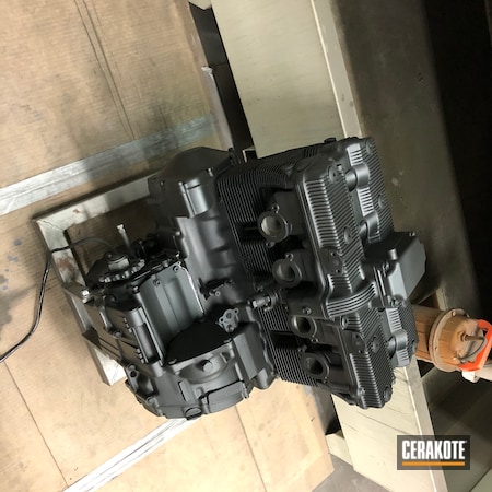 Powder Coating: CERAKOTE GLACIER BLACK C-7600,Motorcycles,Engine,Automotive