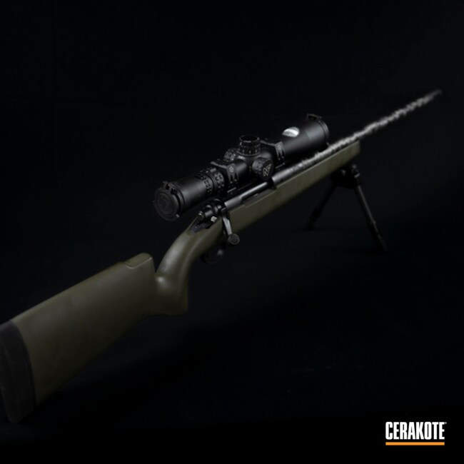 Bolt Action Rifle Cerakoted Using Magpul® O.d. Green And Graphite Black