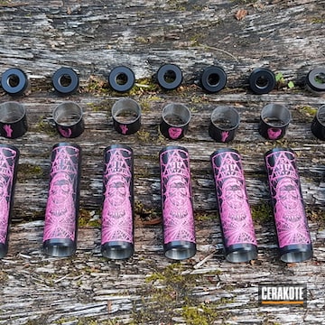 E-cig Housings Cerakoted Using Prison Pink And Blackout