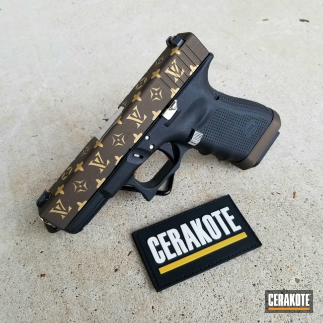 Remington1816 - A custom Remington outfitted in Louis Vuitton. All  completed in @cerakote consisting of midnight bronze and gold. 🤔 . 📷 by  @trinitycustomfirearms . #LouisVuitton #Unique #Custom #Customized  #Interesting #Fancy #Hig