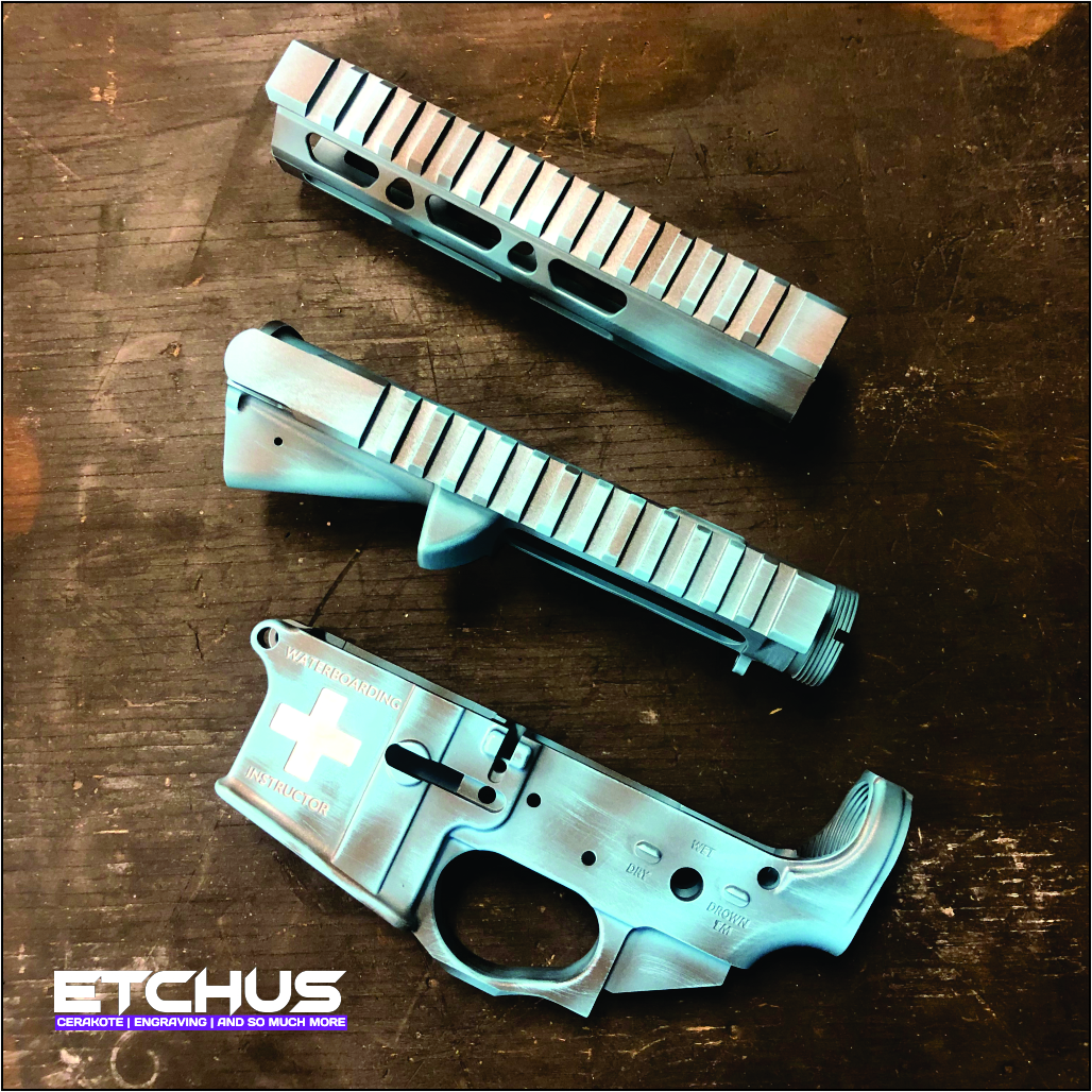 Ar 15 Blue Raspberry Custom AR builders set Cerakoted using Blue Raspberry and Tungsten ...