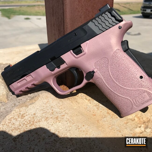 Smith & Wesson M&p Shield Cerakoted Using Pink Champagne
