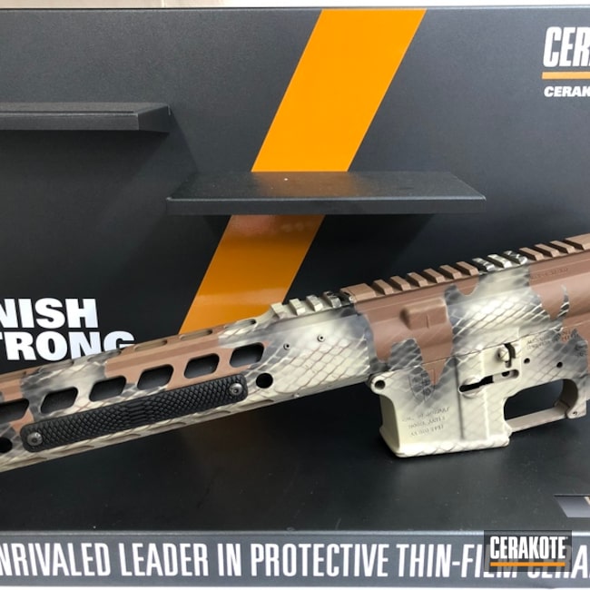 Alexander Arms Ar Cerakoted Using Fs Brown Sand, Federal Brown And Graphite Black