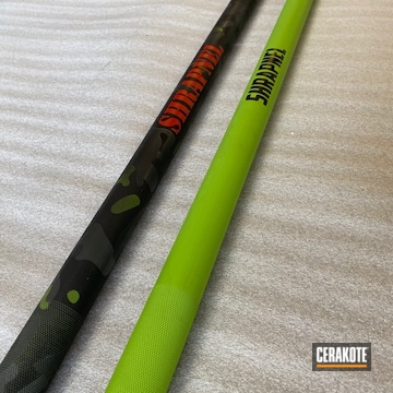 Barbells Cerakoted Using Tactical Grey, Habanero Red And Zombie Green
