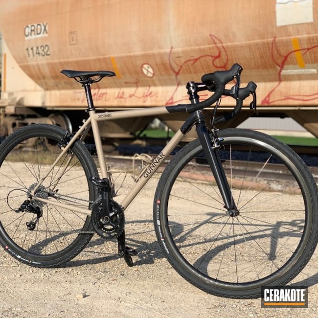 Custom Bicycle Cerakoted Using Mcmillan® Tan And Blackout