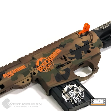 Powder Coating: Hunter Orange H-128,Firearm,Busch Light,Theme gun,Matte Brown H-7504M,S.H.O.T,Armor Black H-190,MultiCam,Camo,Firearms,Sniper Green H-229,Custom Camo