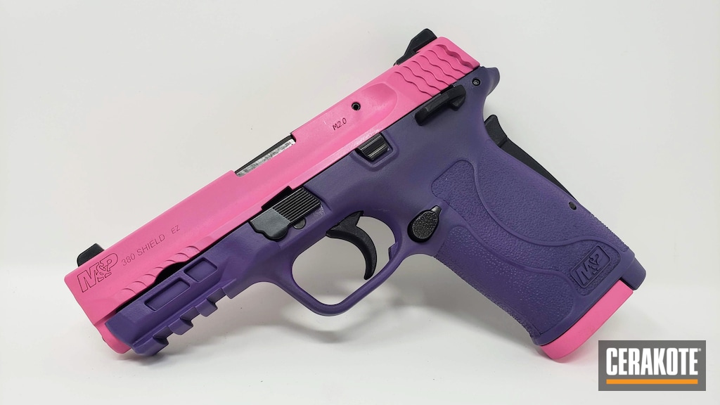Smith Wesson M P 380 Shield Ez Cerakoted Using Prison Pink And Bright Purple Cerakote