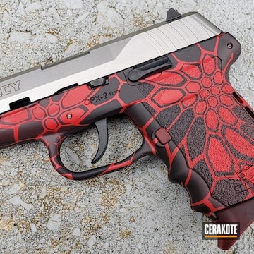 9mm Sccy Cpx-2 Cerakoted Using Usmc Red And Graphite Black