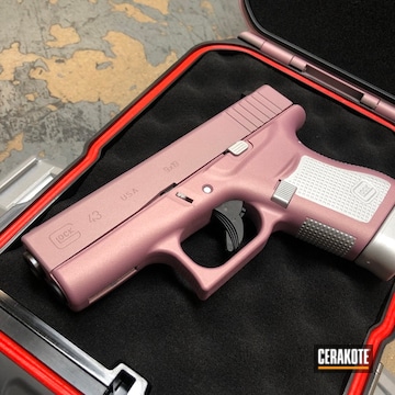 Glock 43 Cerakoted Using Satin Aluminum And Pink Champagne