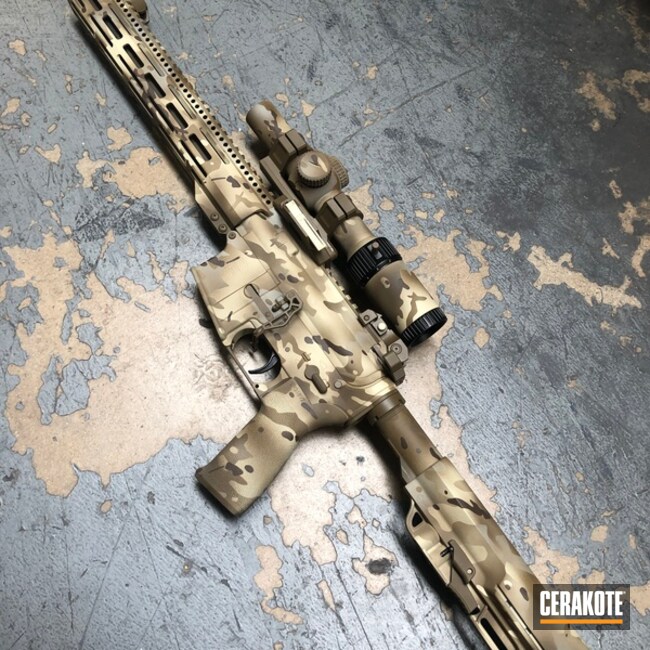 Multicam Radical Firearms Ar-15 Cerakoted Using Patriot Brown, Chocolate Brown And Benelli® Sand