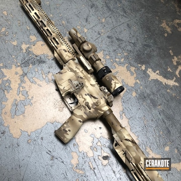 Multicam Radical Firearms Ar-15 Cerakoted Using Patriot Brown, Chocolate Brown And Benelli® Sand