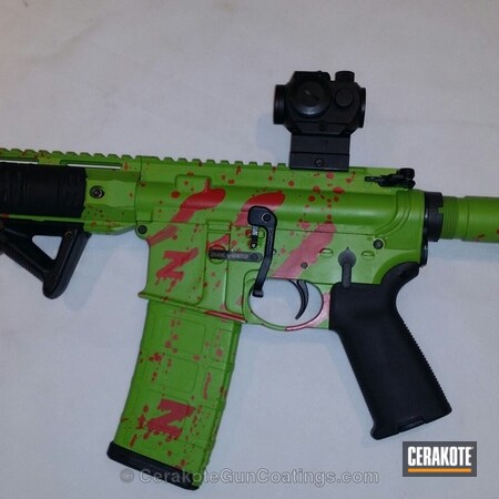 Powder Coating: Graphite Black H-146,Zombie Green H-168,Zombie Defense,Tactical Rifle,FIREHOUSE RED H-216