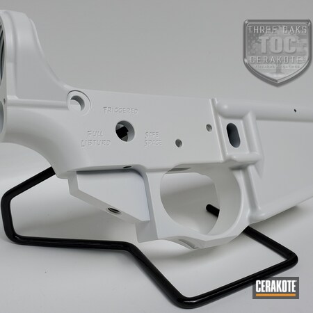 Powder Coating: Bright White H-140,S.H.O.T,Spikes,AR Build,Lower