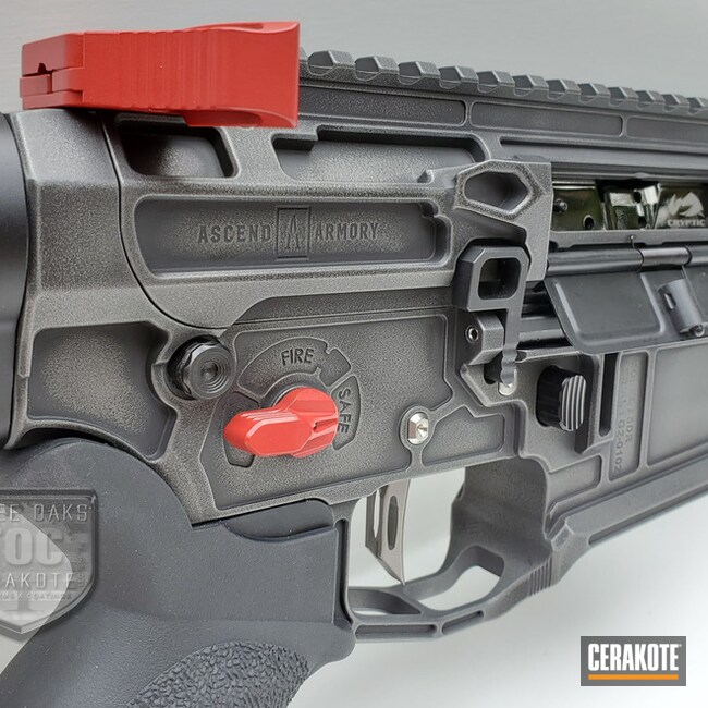 Ar-15 Cerakoted Using Armor Black, Tactical Grey And Ruby Red