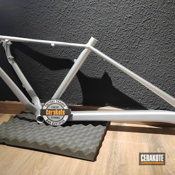 Bicycle Frame Cerakoted Using Crushed Silver