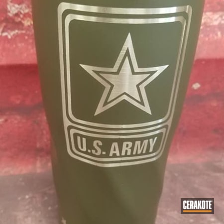 Powder Coating: Hogg,U.S. Army,S.H.O.T,Tumbler,United States Army,Patriotic,20 oz,O.D. Green H-236,Military,Stainless Steel Cup,Drinkware