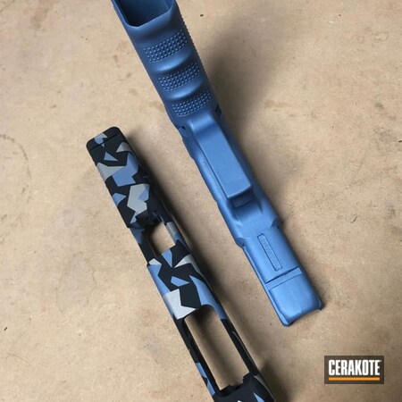 Powder Coating: 9mm,Gloss Black H-109,S.H.O.T,POLAR BLUE H-326,Shimmer Aluminum H-158,Glock 34,Splinter Camo