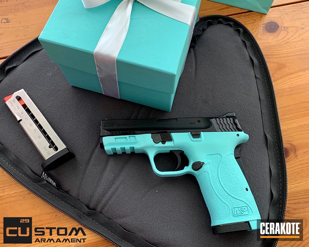 Smith Wesson M P Shield Ez Cerakoted Using Robin S Egg Blue Cerakote