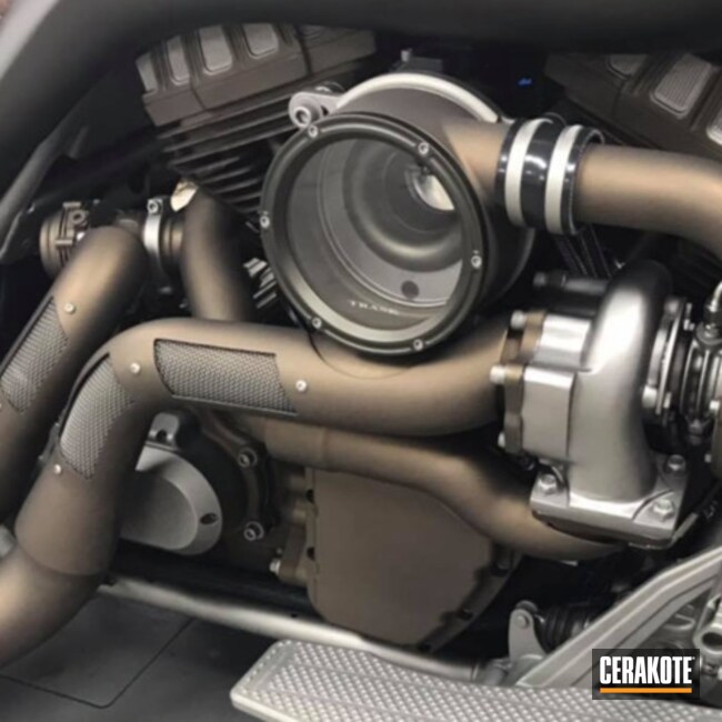 Custom Motorcycle Build Components And Hardware Cerakoted Using Gun Metal Grey, Midnight Bronze And Gun Metal Grey