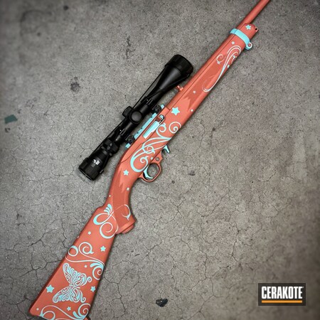 Powder Coating: S.H.O.T,Stormtrooper White H-297,RUBY RED H-306,Swirls,Robin's Egg Blue H-175,Butterflies,Ruger 10/22