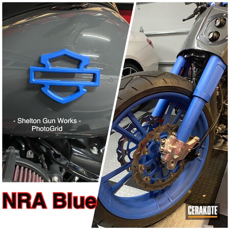 Powder Coating: NRA Blue H-171,Wheels,Motorcycle Forks,Automotive,Harley Davidson