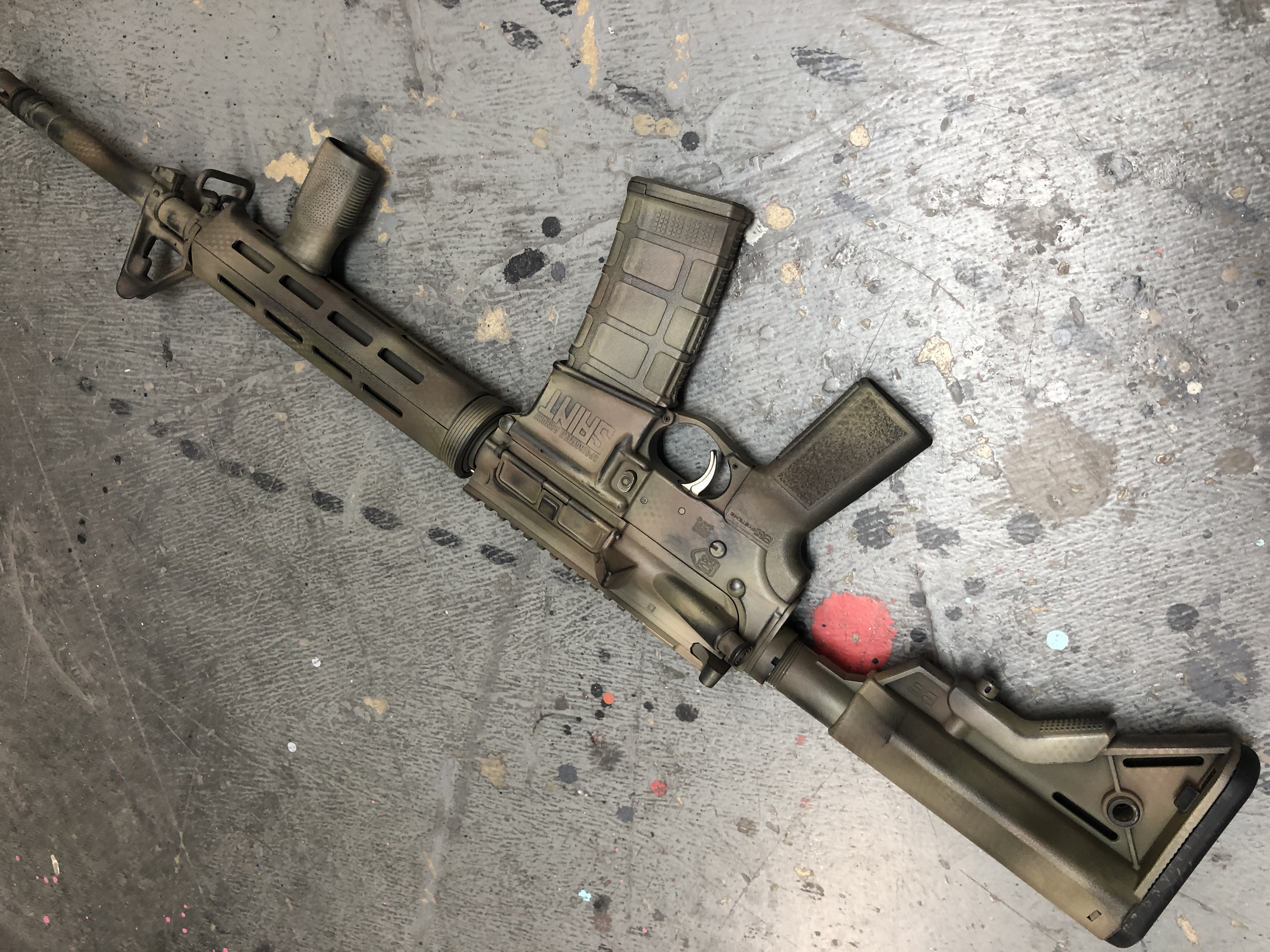 Springfield Armory Saint AR Cerakoted using Armor Black, Federal Brown ...