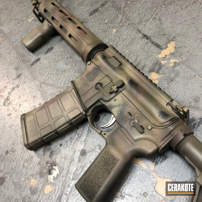Springfield Armory Saint Ar Cerakoted Using Armor Black, Federal Brown And Coyote Tan